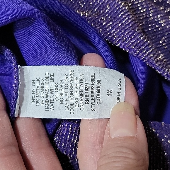Carolyn Strauss Size 1X Purple and Gold Cardigan Set, Excellent Used Condition - Picture 8 of 16